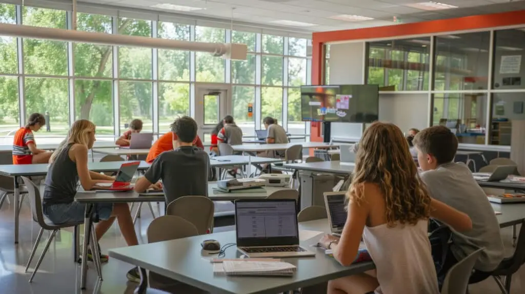 Klaslokaal les school digitale geletterdheid