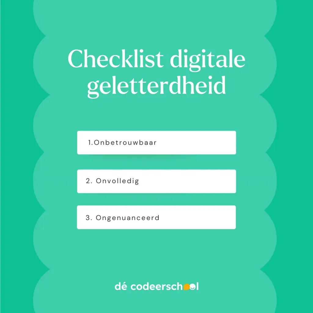 Beperking checklist digitale geletterdheid
