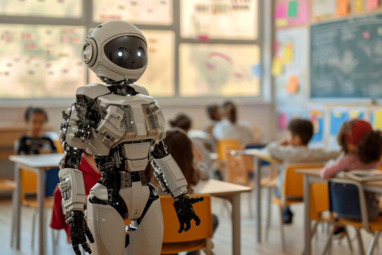 een robot als voorbeeld van kunstmatige intelligentie (AI) in de klas