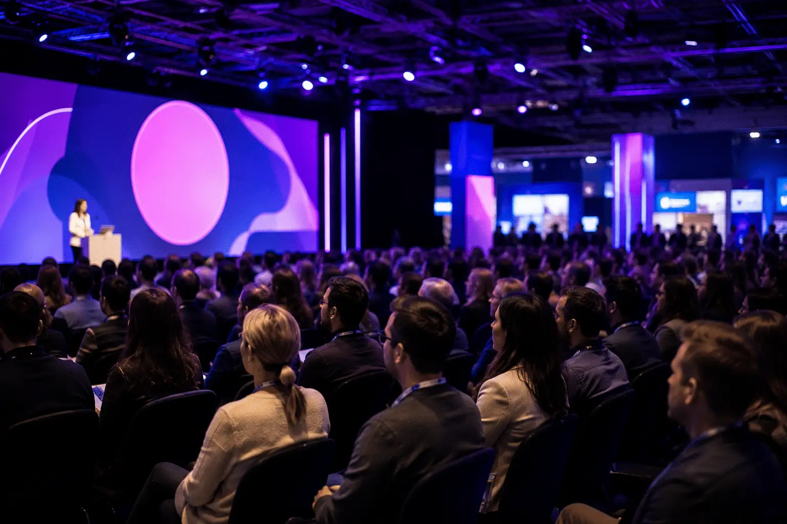 Volle zaal tijdens een sessie op de BETT Show in Londen